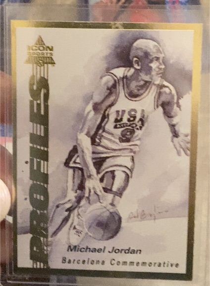 1992 ICON Sports Profiles #6 Michael Jordan Barcelona Commemorative Gold Border — front