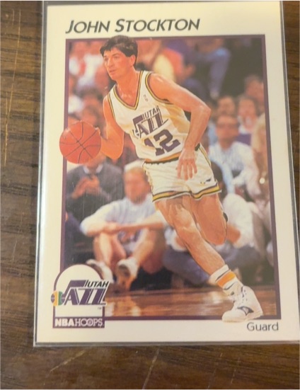 1991-92 Hoops #45 John Stockton — front