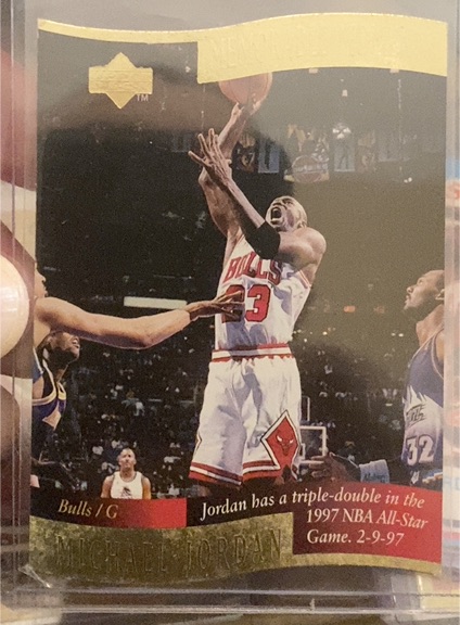 1997 Upper Deck Memorable Moments Die Cut #1 Michael Jordan — front