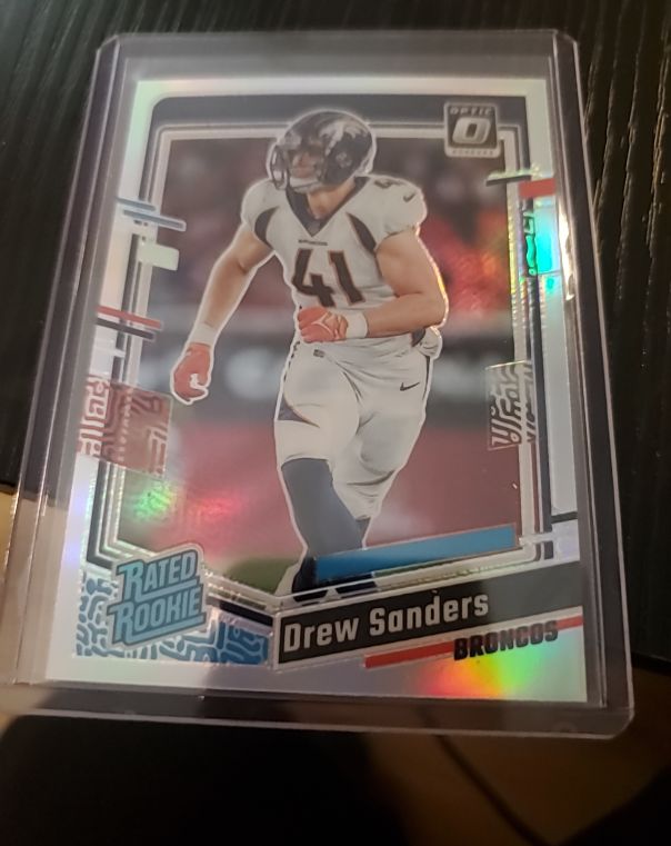 2023 Donruss Optic #230 Drew Sanders Rated Rookie Denver Broncos — front