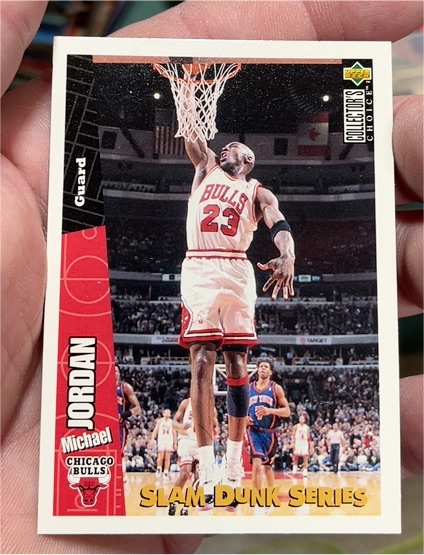 1996-97 Upper Deck Collector's Choice Slam Dunk Series #4 Michael Jordan — front