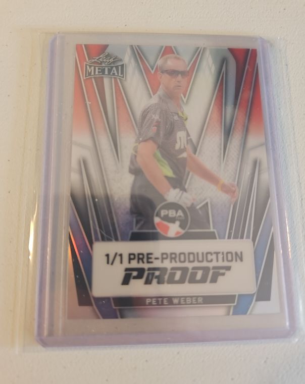 2024 Leaf Metal PBA Bowling 1/1 Pre Production Proof Pete Weber — front