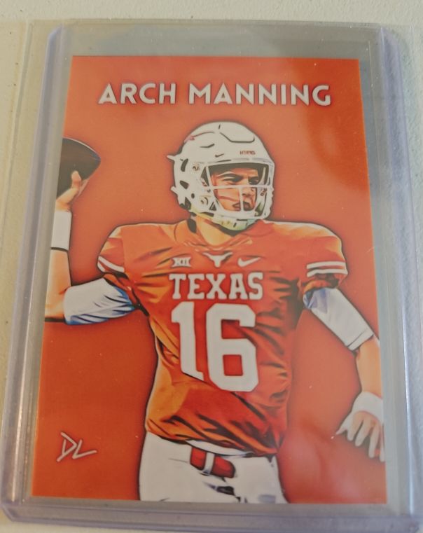 2024 Arch Manning Artist Signed Texas Longhorns Football Card — front