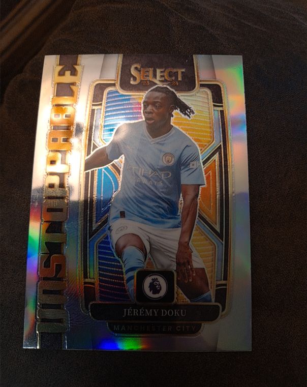 2023-24 Panini Select Premier League #13 Jérémy Doku Unstoppable Silver — front