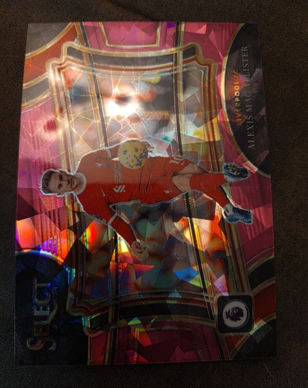 2023-24 Panini Select EPL #240 Alexis Mac Allister Pink Cracked Ice Liverpool FC — front