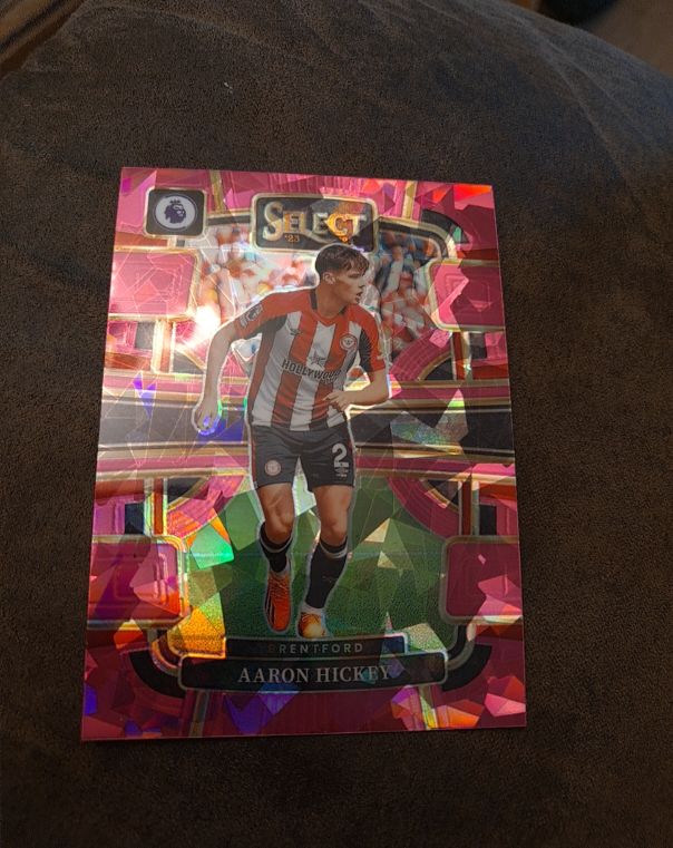 2023-24 Panini Select Premier League Terrace Pink #19 Aaron Hickey — front