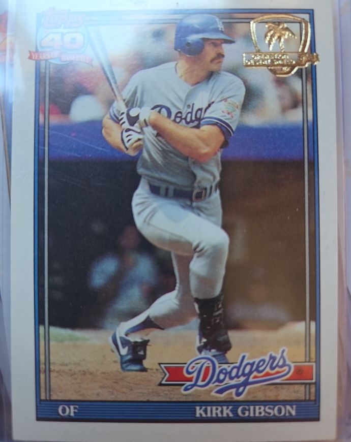 1991 Topps #490 Kirk Gibson — front