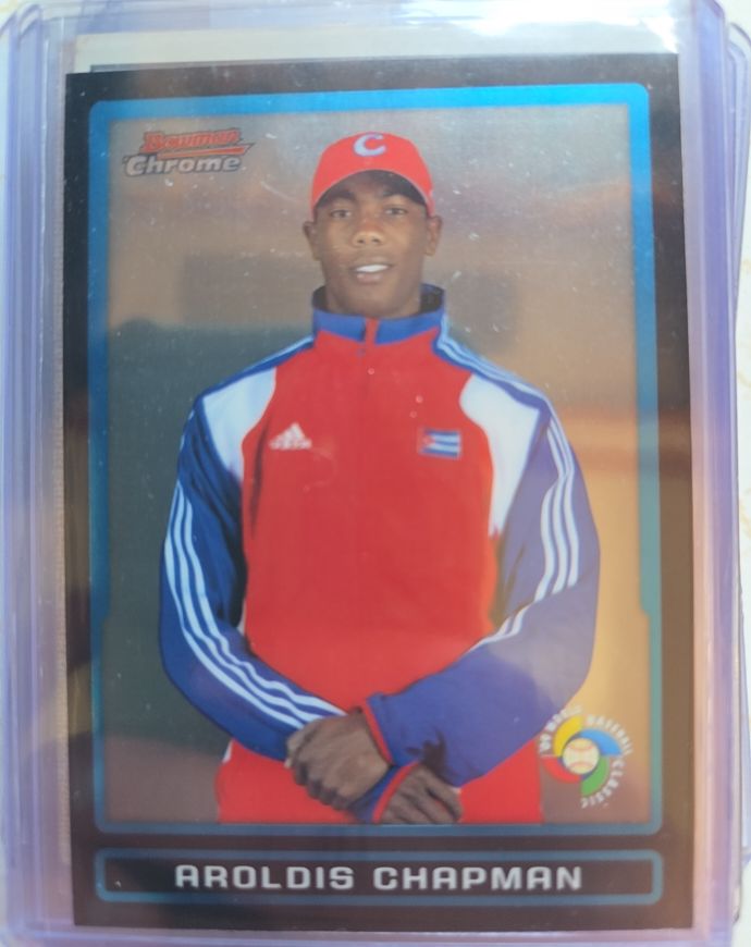 2009 Bowman Chrome #BCW24 Aroldis Chapman WBC Rookie — front