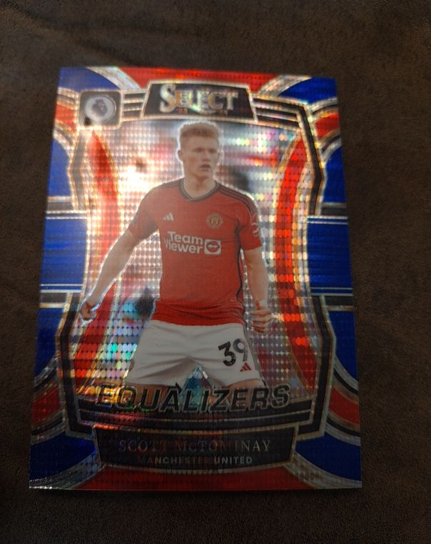 2023-24 Panini Select Premier League #14 Scott McTominay Equalizers Blue Pulsar — front