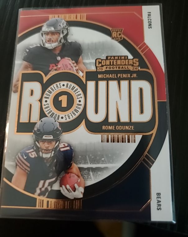 2024 Panini Contenders Round Numbers #3 Michael Penix Jr./Rome Odunze — front