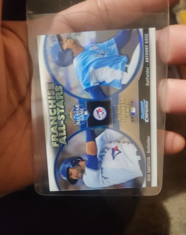 2012 Bowman Chrome Franchise All-Stars #FAS-BGO Jose Bautista/Anthony Gose — front