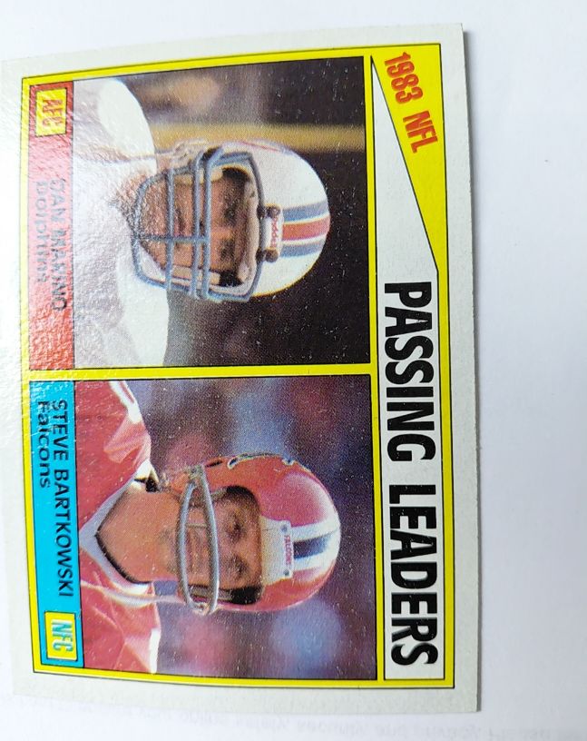 1984 Topps #202 Passing Leaders Dan Marino Steve Bartkowski — front