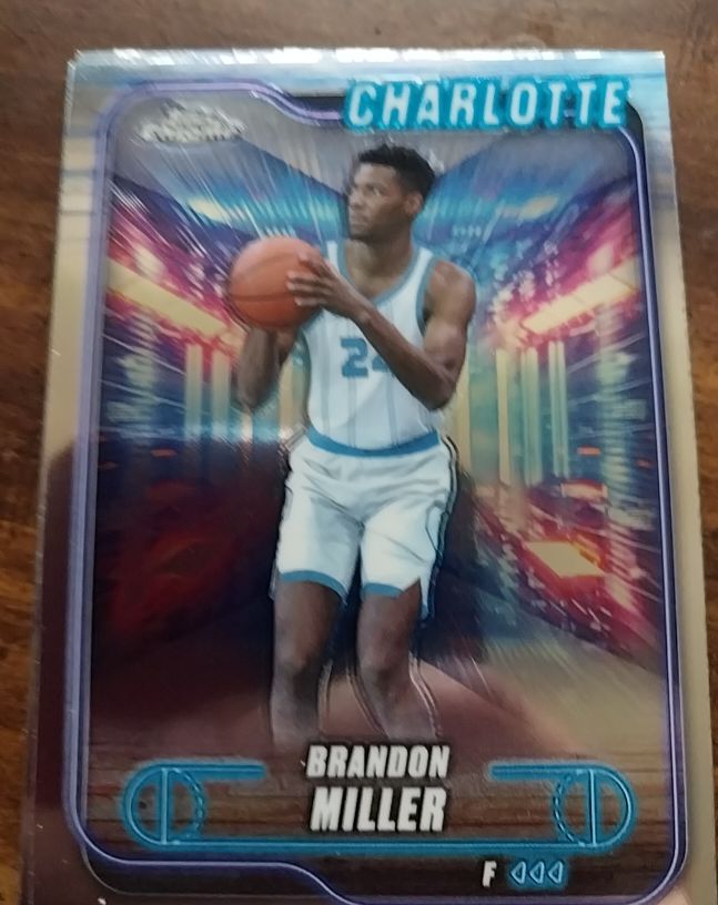2024 Topps Chrome Brandon Miller Charlotte Hornets — front