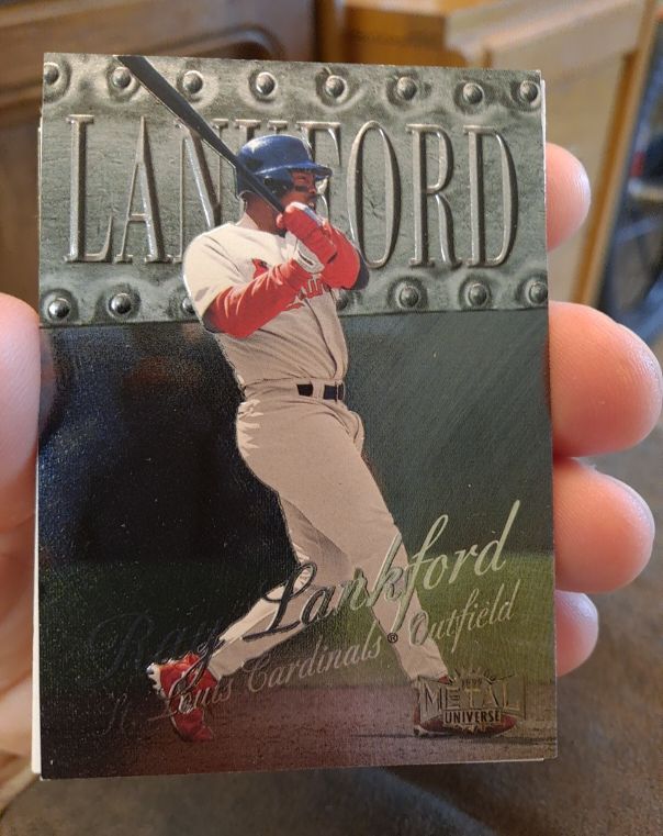 1999 Skybox Metal Universe Ray Lankford — front
