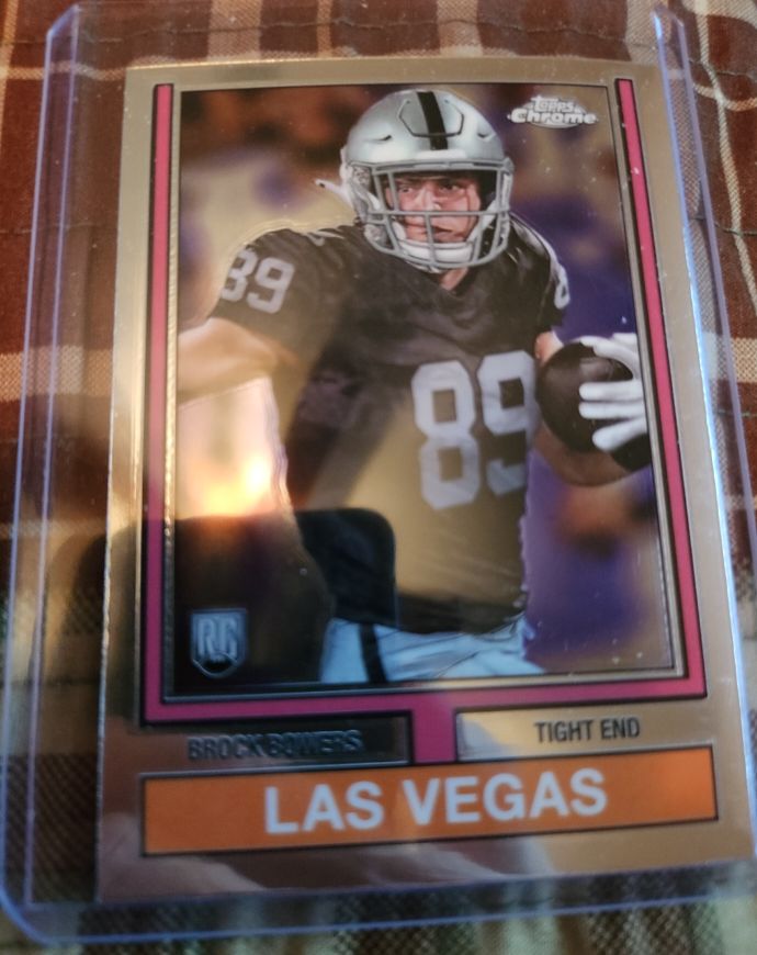 2024 Topps Chrome #74TF-12 Brock Bowers 1974 Topps Football Las Vegas Raiders — front