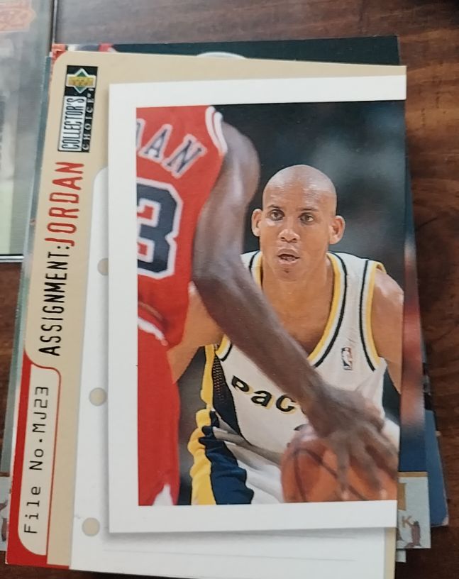 1996-97 Upper Deck Collector's Choice Assignment: Jordan #365 Reggie Miller — front