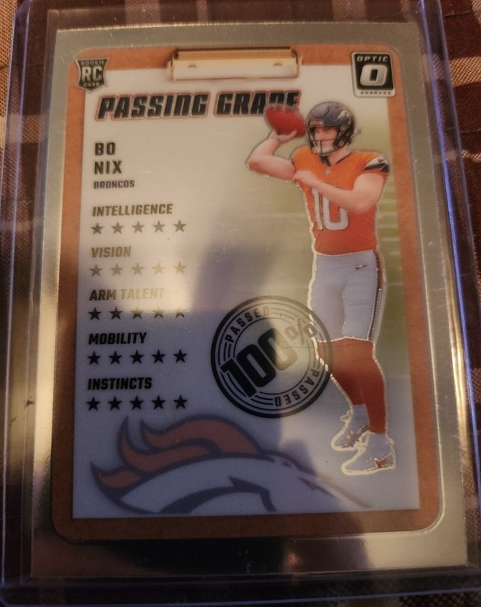 2024 Donruss Optic #3 Bo Nix Passing Grade — front