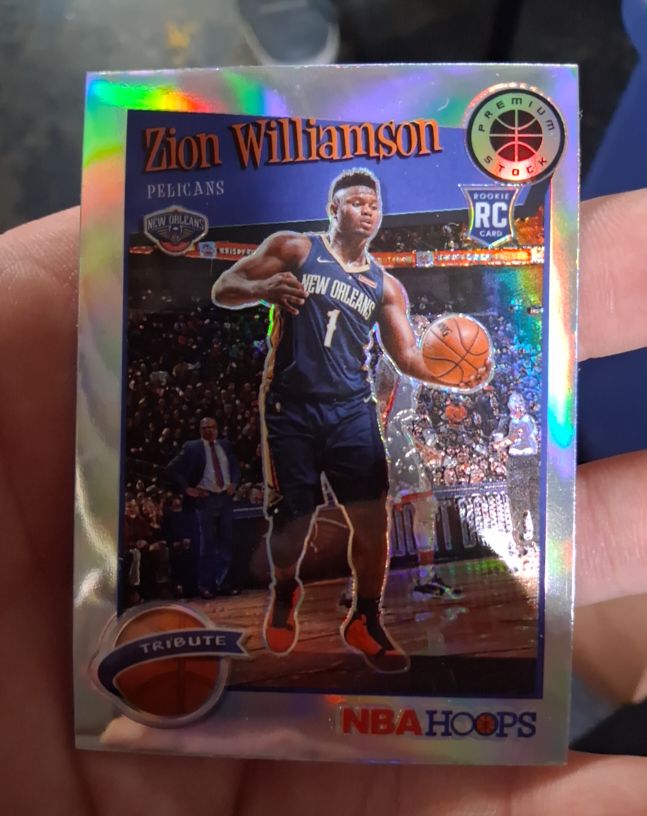 2019-20 Panini NBA Hoops Premium Stock #296 Zion Williamson Tribute — front