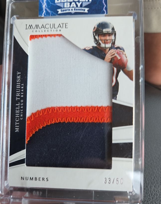 2018 Panini Immaculate Numbers Jumbo Patch Mitchell Trubisky #33/50 — front