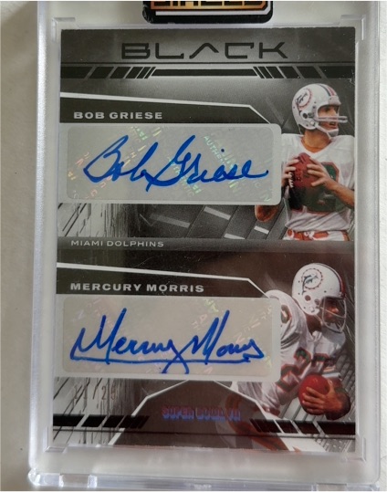 2024 Panini Black Dual Autograph Bob Griese & Mercury Morris — front