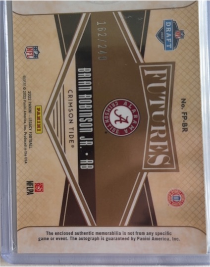 2022 Panini NFL Draft Futures #FP-BR Brian Robinson Jr. — front