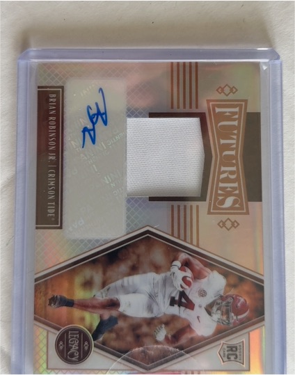 2022 Panini Legacy Futures Patch Autographs #FP-BR Brian Robinson Jr. — front