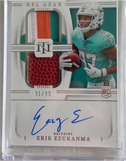 2022 Panini National Treasures NFL Gear #NFL Gear Erik Ezukanma — front