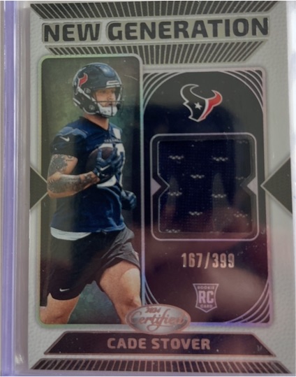 2024 Panini Certified #167 Cade Stover New Generation Patch Rookie Card — front