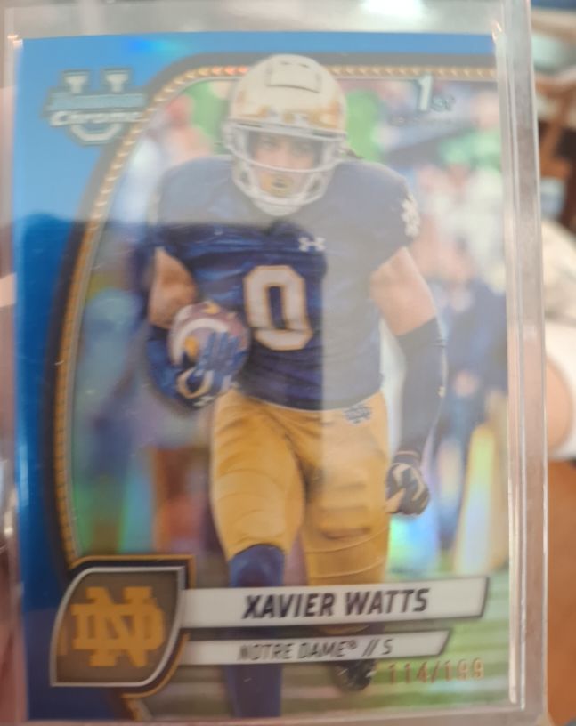 2024 Bowman University Chrome #158 Xavier Watts — front