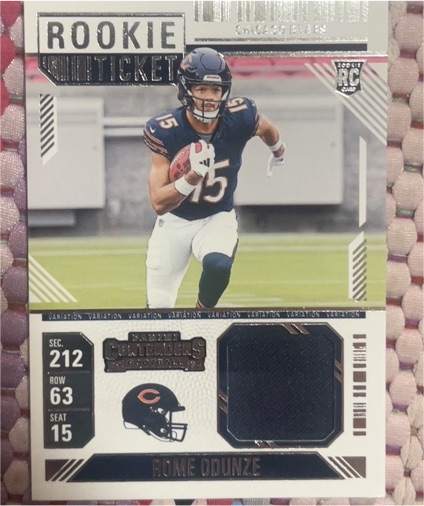 2024 Panini Contenders Rookie Ticket Swatches Variation #RTS-ROE Rome Odunze — front