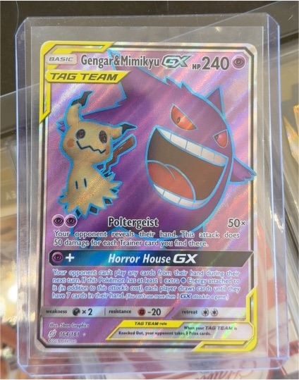 2019 Pokemon Sun & Moon Team Up #164 Gengar & Mimikyu GX — front