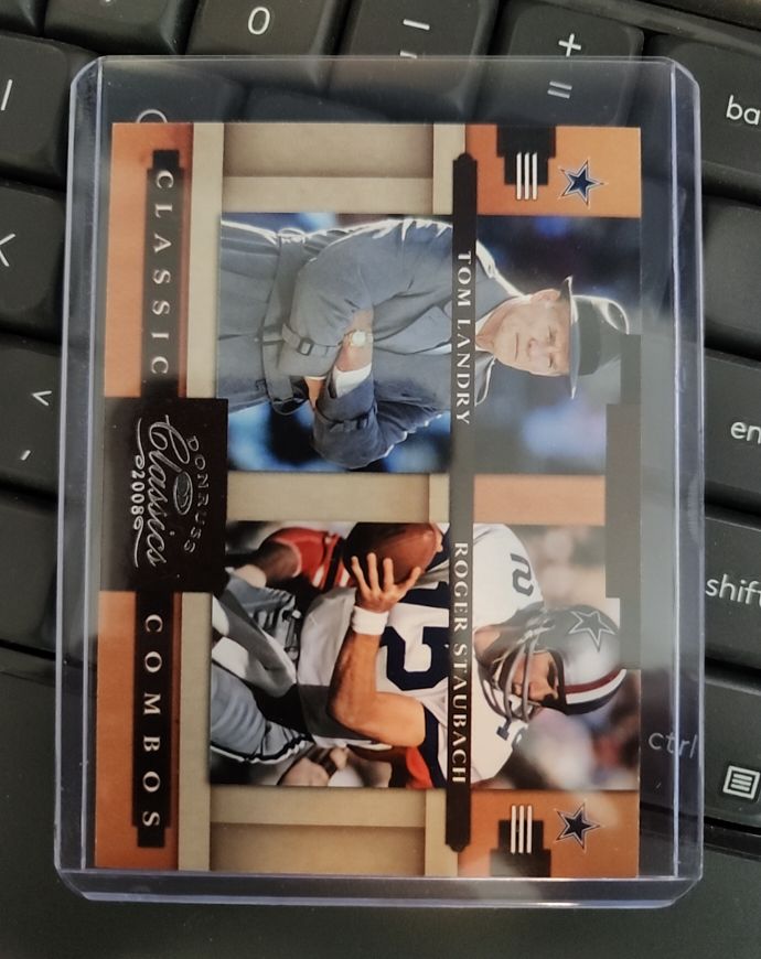 2008 Donruss Classics Classic Combos Tom Landry & Roger Staubach — front