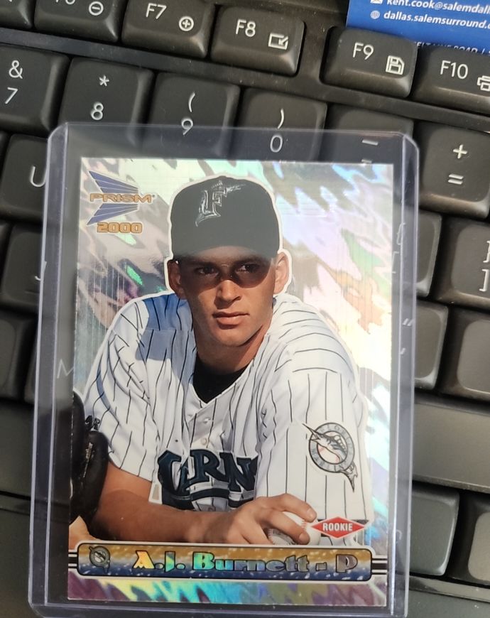 2000 Pacific Prism #57 A.J. Burnett Rookie — front