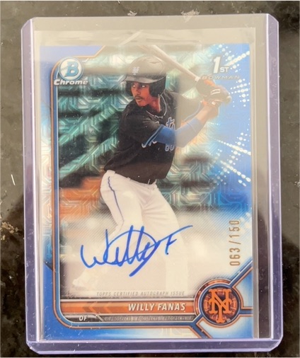2022 Bowman Chrome Prospect Autographs #CPAWF Willy Fanas — front