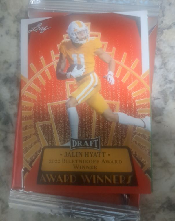 2023 Leaf Draft #15 Jalin Hyatt Award Winners — front