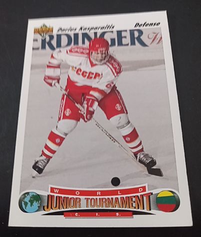 1994 Upper Deck World Junior Ice Hockey Tournament #WJ-1 Darius Kasparaitis — front