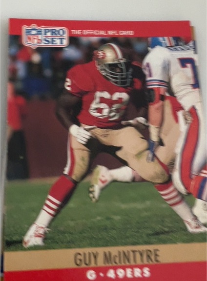1990 Pro Set #292 Guy McIntyre — front