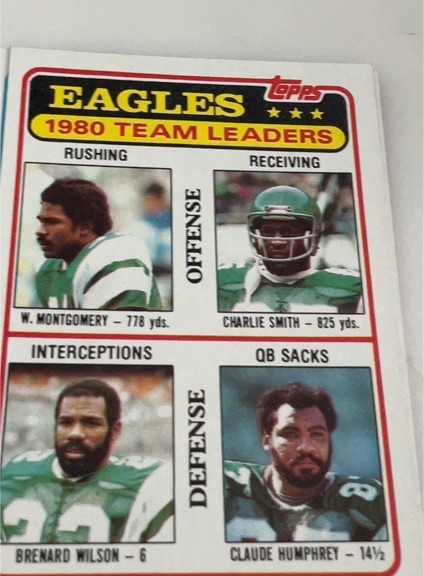 1981 Topps #507 Wilbert Montgomery / Charlie Smith / Brenard Wilson / Claude Humphrey — front