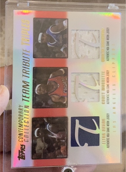 2004 Topps Contemporary Collection Team Tribute Triples #TTT-BMR Elton Brand / Corey Maggette / Quentin Richardson — front