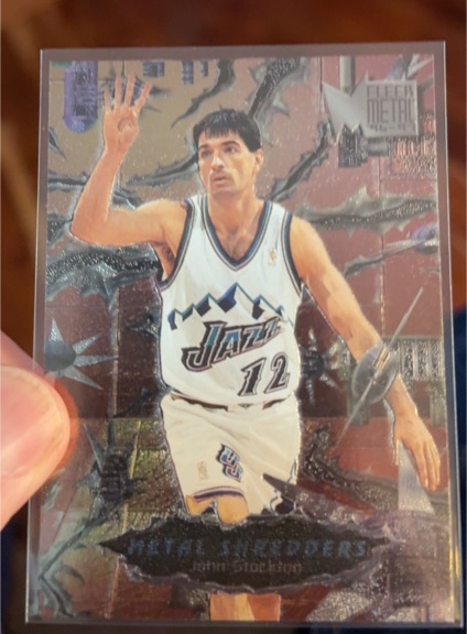 1996-97 Fleer Metal #246 John Stockton Metal Shredders — front