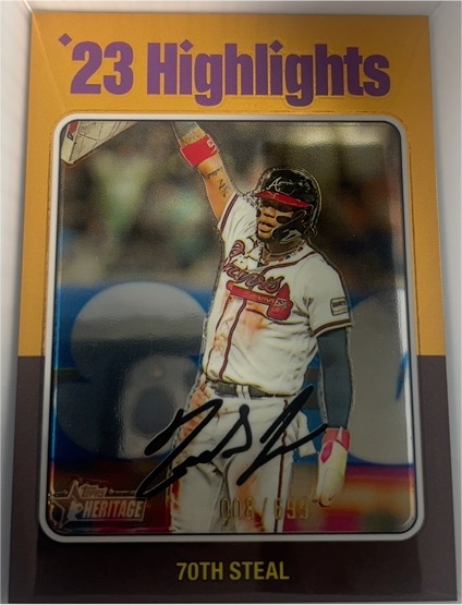2024 Topps Heritage #1 Ronald Acuna Jr. 70th Steal — front