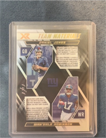 2022 Panini XR Team Materials Dual Patch Daniel Jones & Wan'Dale Robinson #TM-3 — front