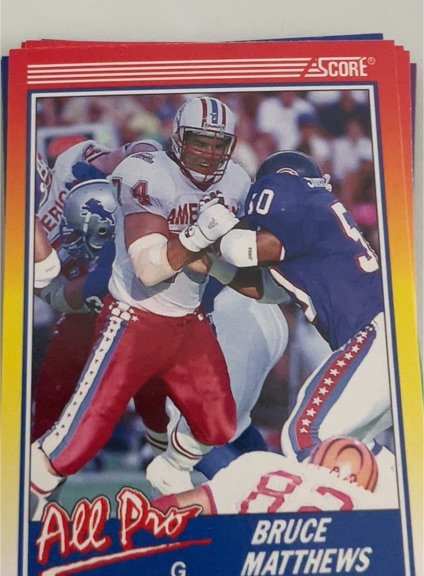 1990 Score #584 Bruce Matthews — front