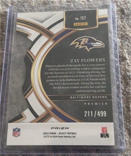 2023 Panini Select #157 Zay Flowers — front