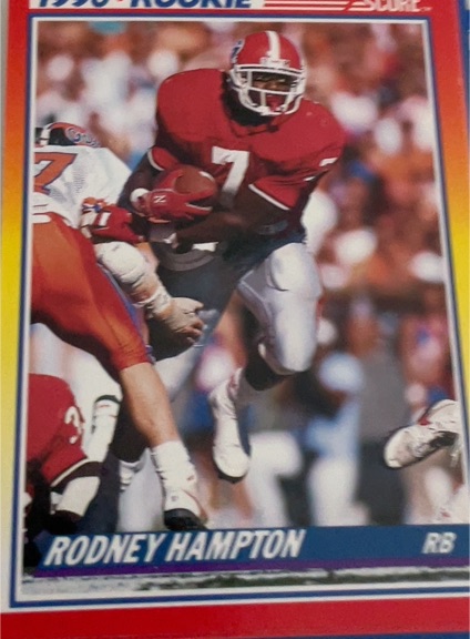 1990 Score #307 Rodney Hampton — front