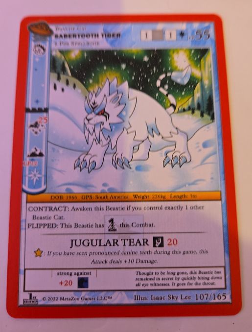 2022 MetaZoo UFO 1st Edition #107 Sabertooth Tiger — front