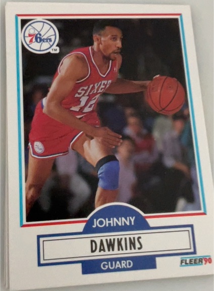 1990-91 Fleer #141 Johnny Dawkins Philadelphia 76ers — front