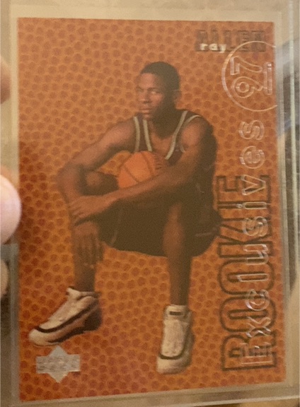 1996-97 Upper Deck Rookie Exclusives #R7 Ray Allen — front