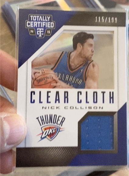 2014-15 Panini Totally Certified Clear Cloth #Nick Collison — front
