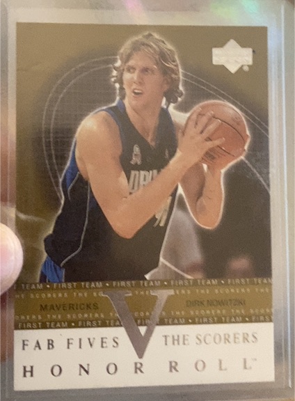 2001-02 Upper Deck Honor Roll Fab Fives The Scorers #F5-S5 Dirk Nowitzki — front